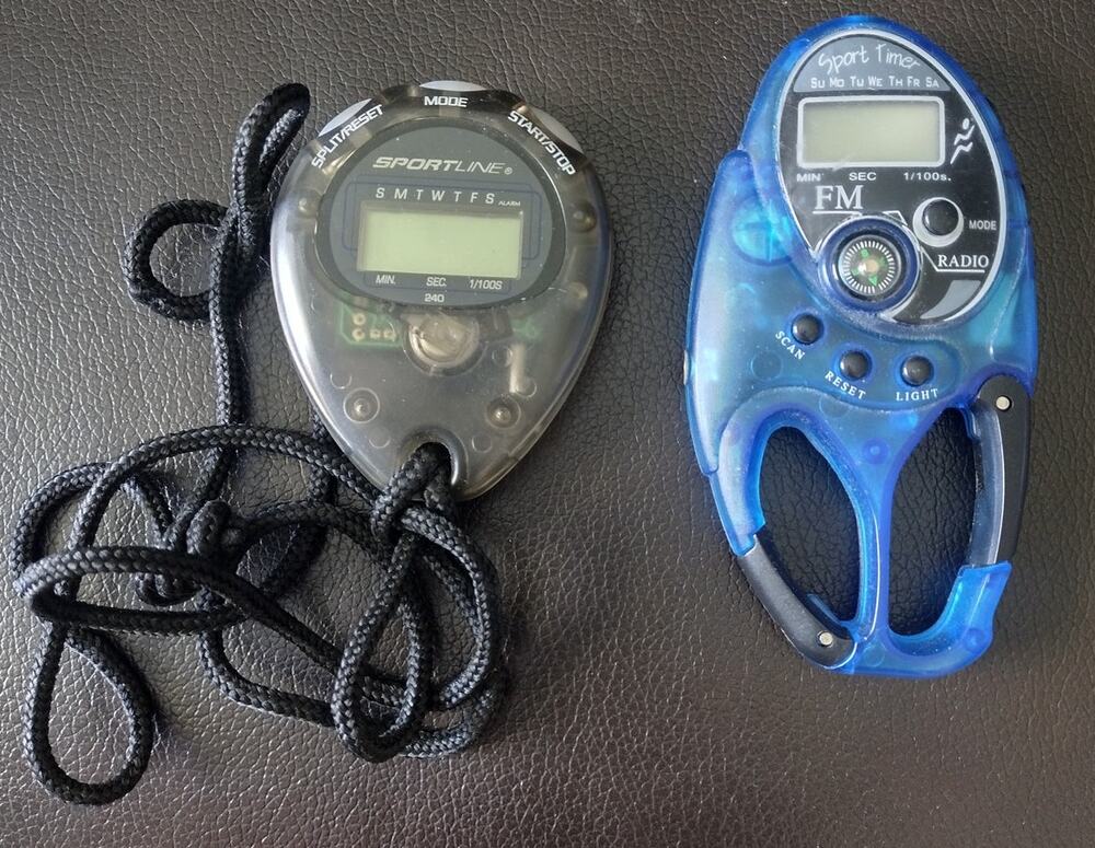 Vintage Sportline Stopwatch Lot | 240 Econosport & Sport Timer FM Radio